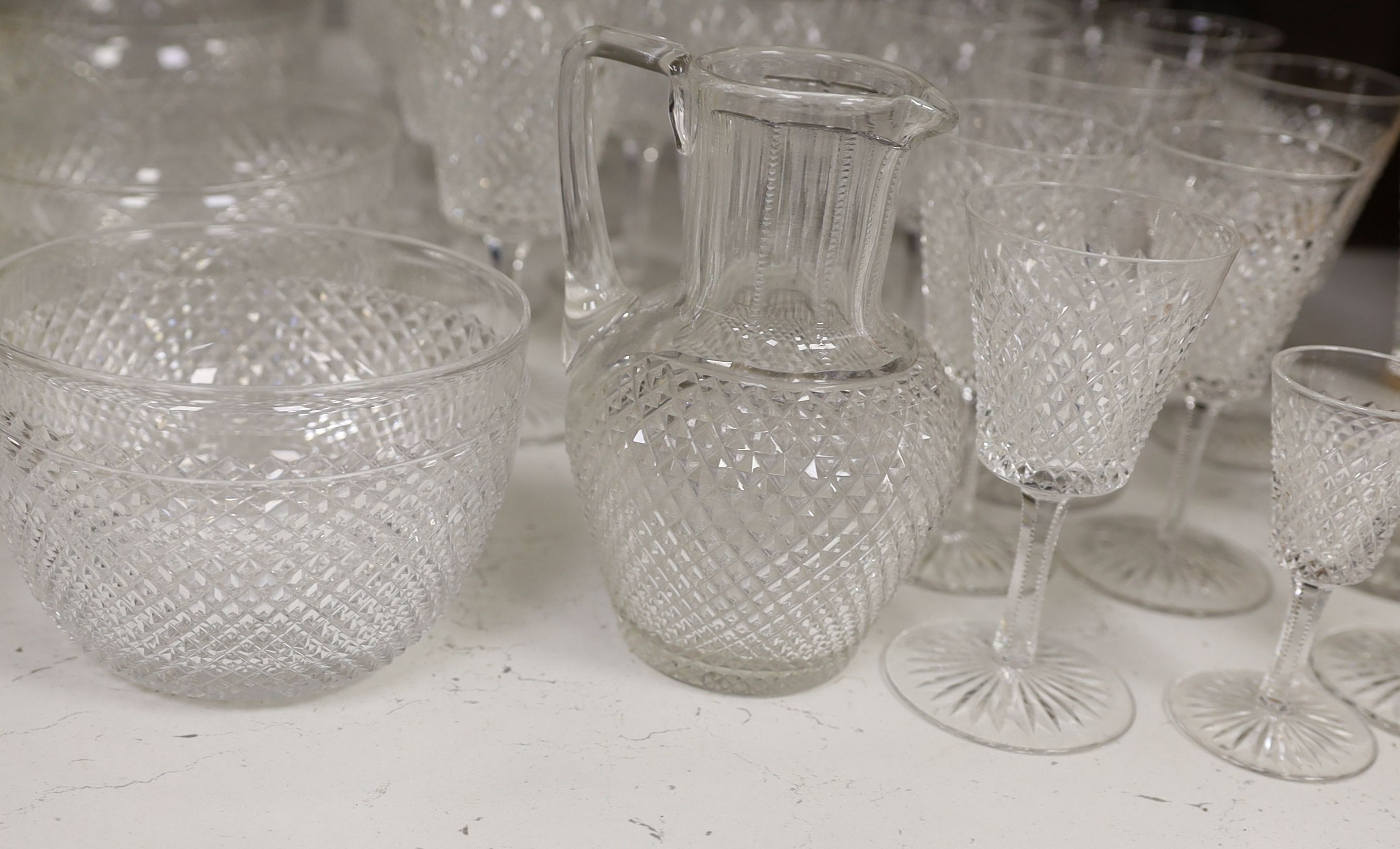 A set of Edwardian cut glass table wares